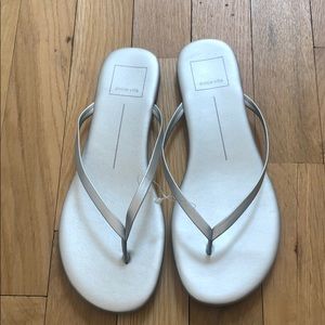 NEW Dolce Vita silver flip flops